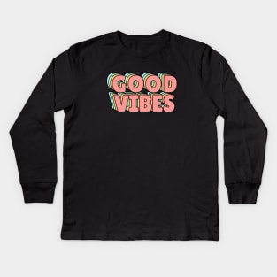 Good Vibes Pastel Kids Long Sleeve T-Shirt